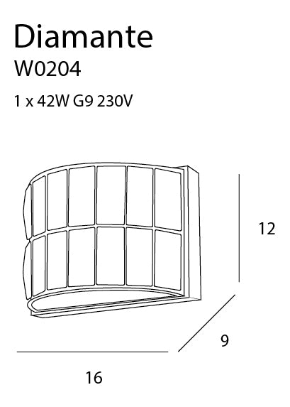 Maxlight Diamante 1L Waschleuchte Wandleuchte D 9cm