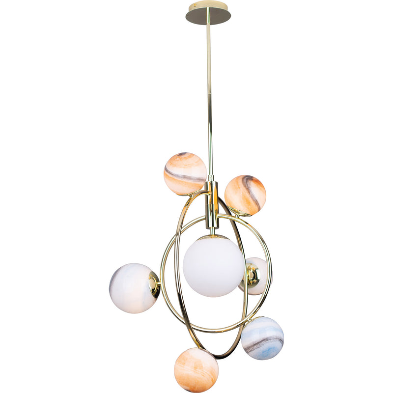 Maxlight Cosmos 7L chandelier gold, D 64cm