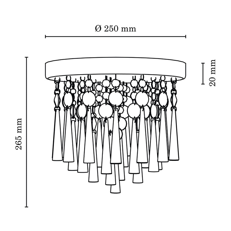 Luxoria Ceiling Lamp Incl. 3xG9 3W Chrome/Transparent