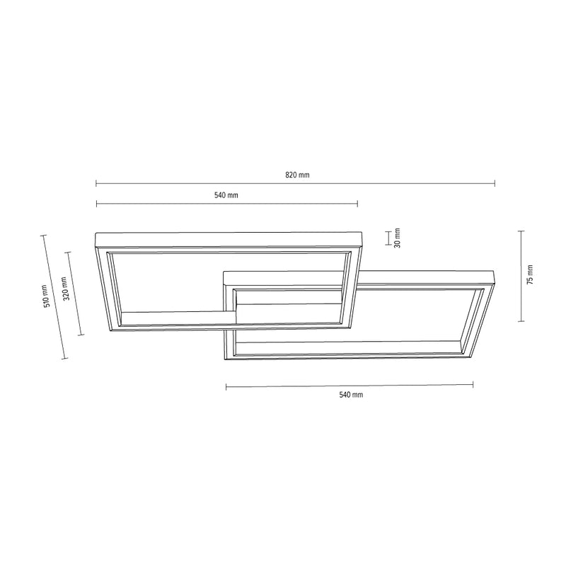 Ramme Ceiling Lamp 1xLED Integrated, 48W Oiled Oak/Dimmer/Remote Control