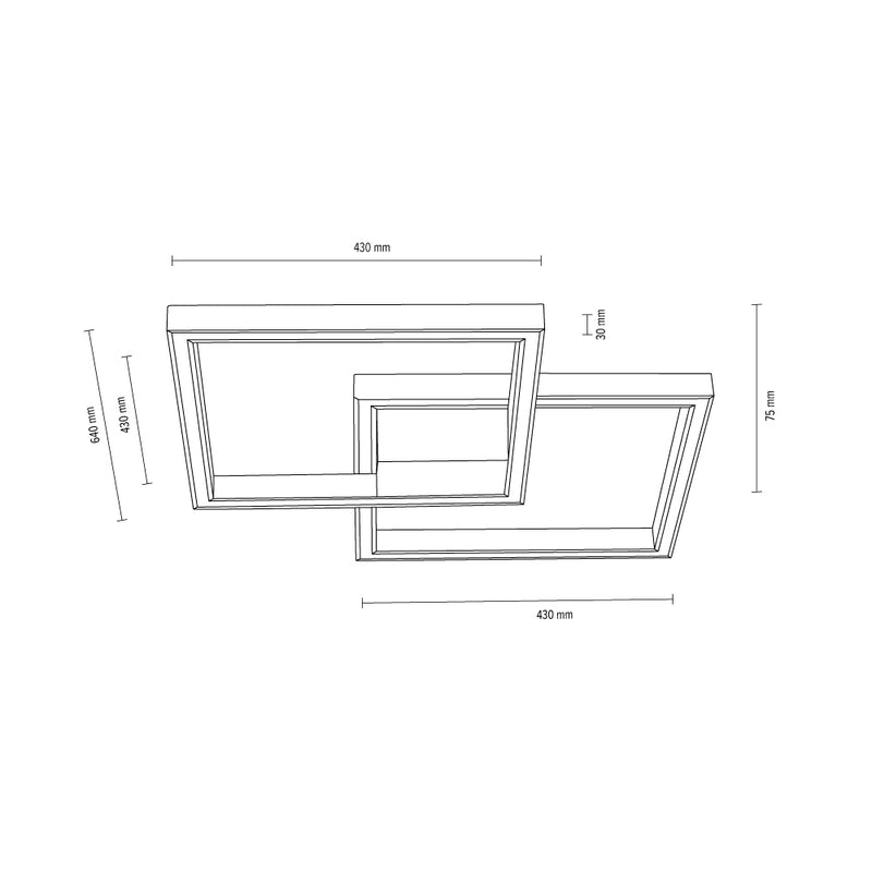 Ramme Ceiling Lamp 1xLED 24V Integrated, 48W Oiled Oak/Remote Control