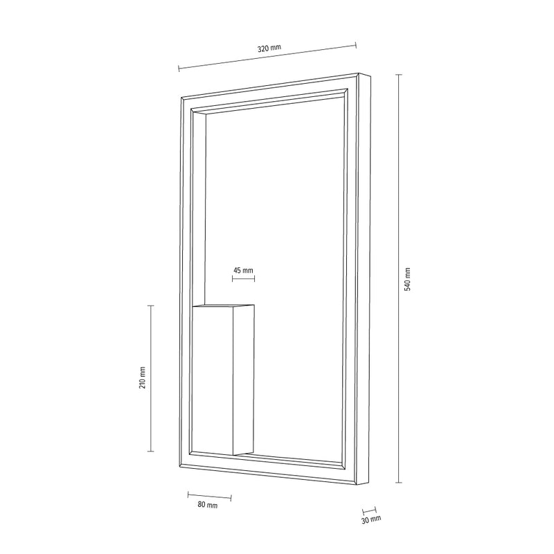 Ramme Wall Lamp 1xLED 24V Integrated, 28W "In&Out" Oiled Oak/Touch Dimmer