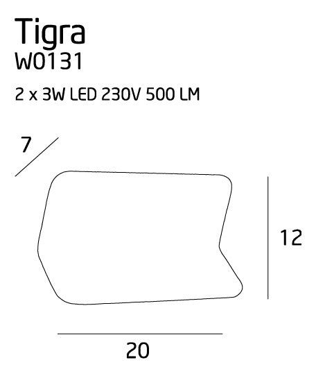 Maxlight Tigra 2L washer sconce wall lamp LED, white, W 20cm