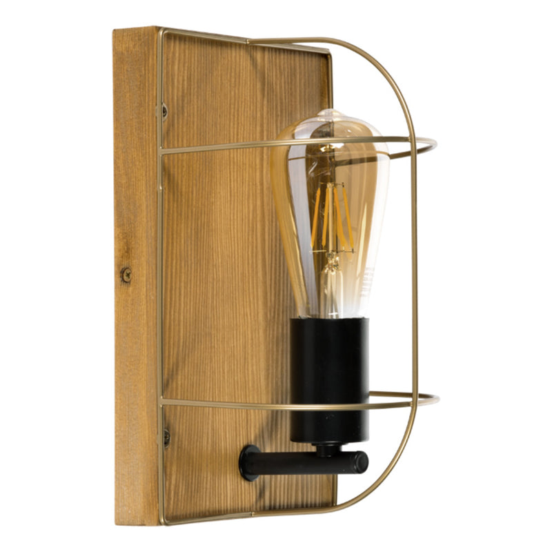 Netuno Pendant 1xE27 Max. 60W Black / Oiled Oak