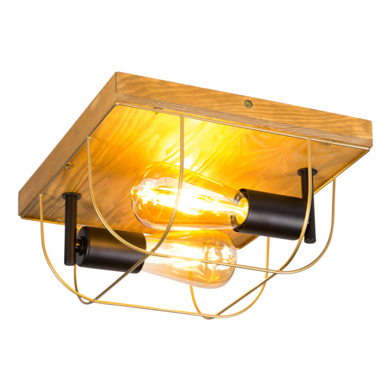 Netuno Pendant 1xE27 Max. 60W Black / Oiled Oak