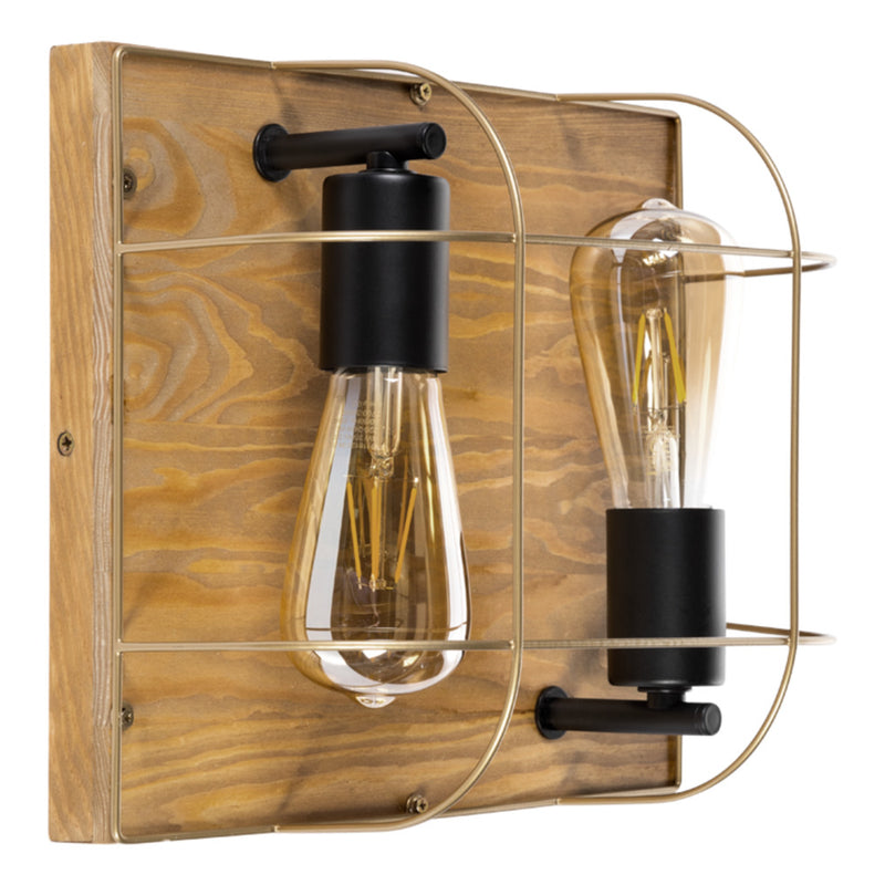 Netuno Pendant 1xE27 Max. 60W Black / Oiled Oak