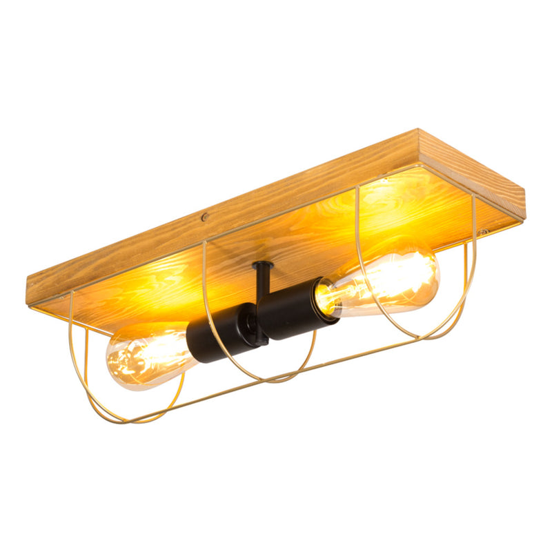 Netuno Pendant 3xE27 Max. 60W Black / Oiled Oak