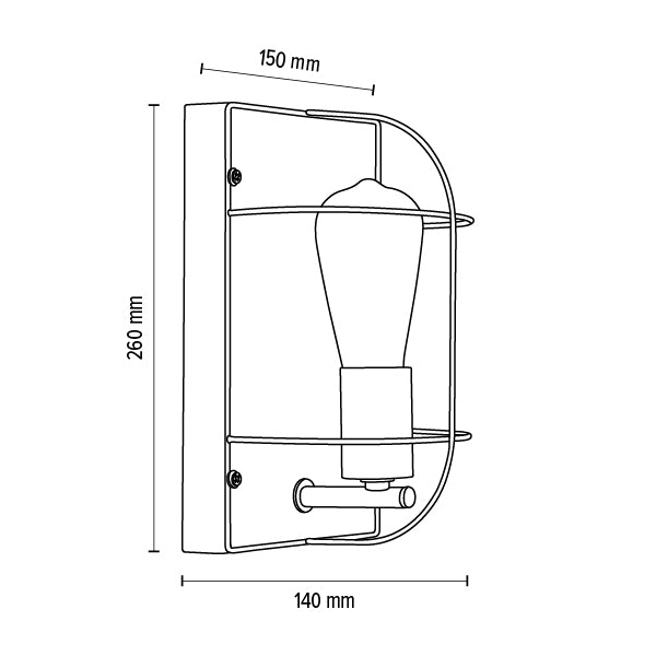 Britop Lighting Netuno Aplique 1L E27, Al. 26cm