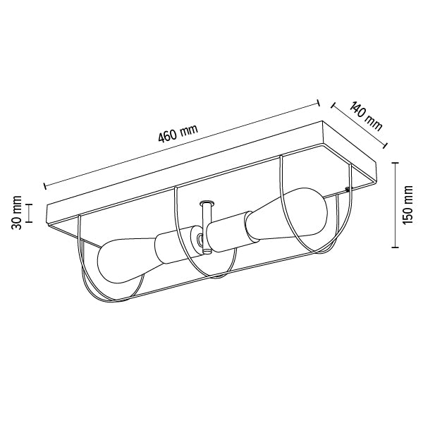 Britop Lighting Netuno 2L washer sconce wall lamp E27, H 46cm