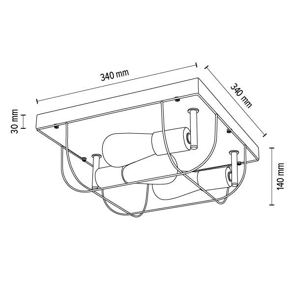 Britop Lighting Netuno 3L plafonnier E27, L 34cm