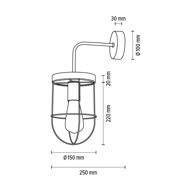 Britop Lighting Netuno 1L wall sconce lamp E27