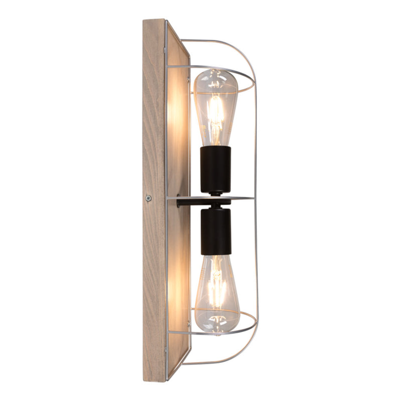 Netuno Wall Lamp 1xE27 Max 25W Oiled Oak / Black