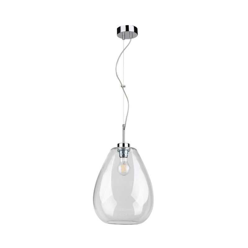 Piro Pendant Lamp 1xE27 Max.60W Chrome/Transparent/Transparent