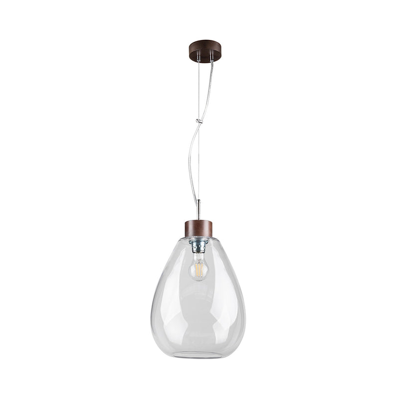 Piro Pendant Lamp 1xE27 Max.60W Walnut/Transparent/Transparent