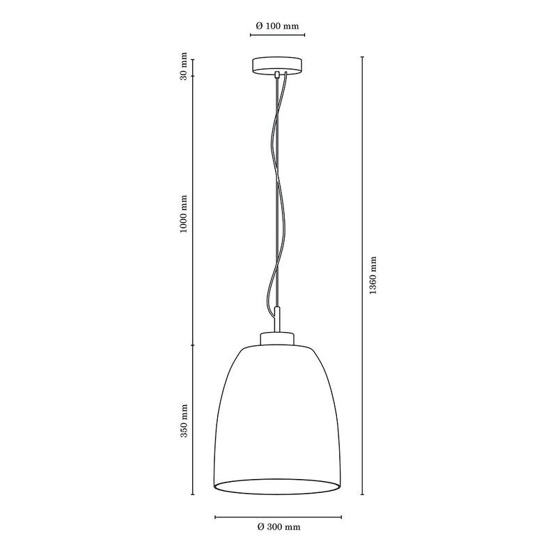 Campana Pendant Lamp 1xE27 Max.60W Chrome/Transparent/Transparent