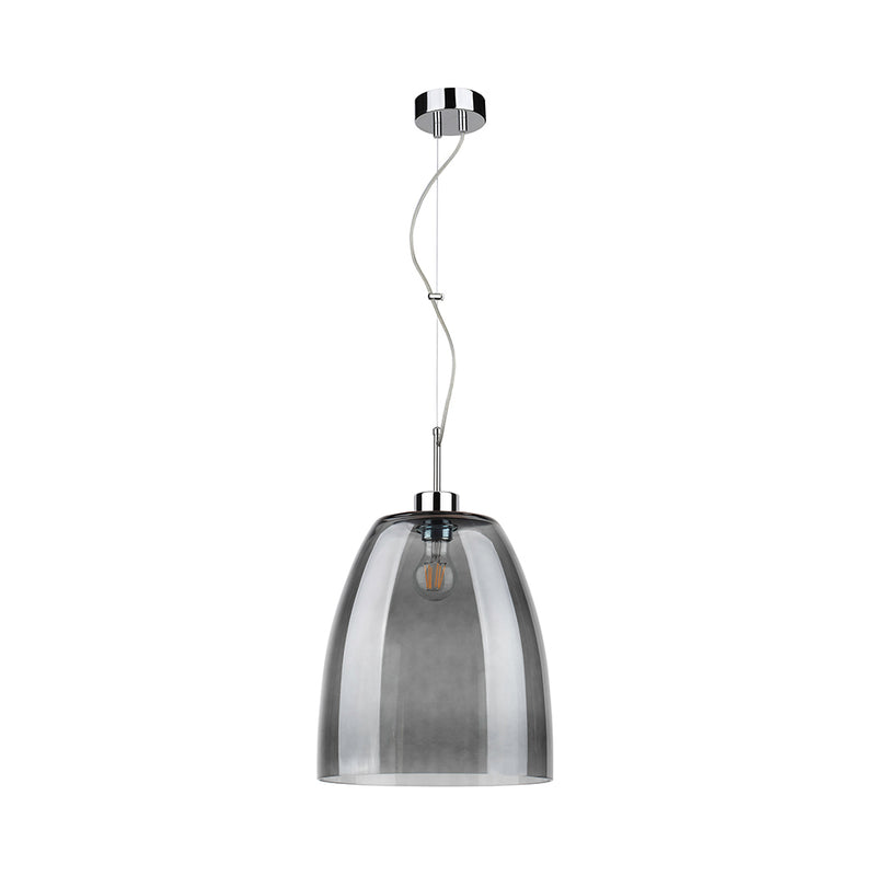 Campana Pendant Lamp 1xE27 Max.60W Chrome/Transparent/Smoked Glass