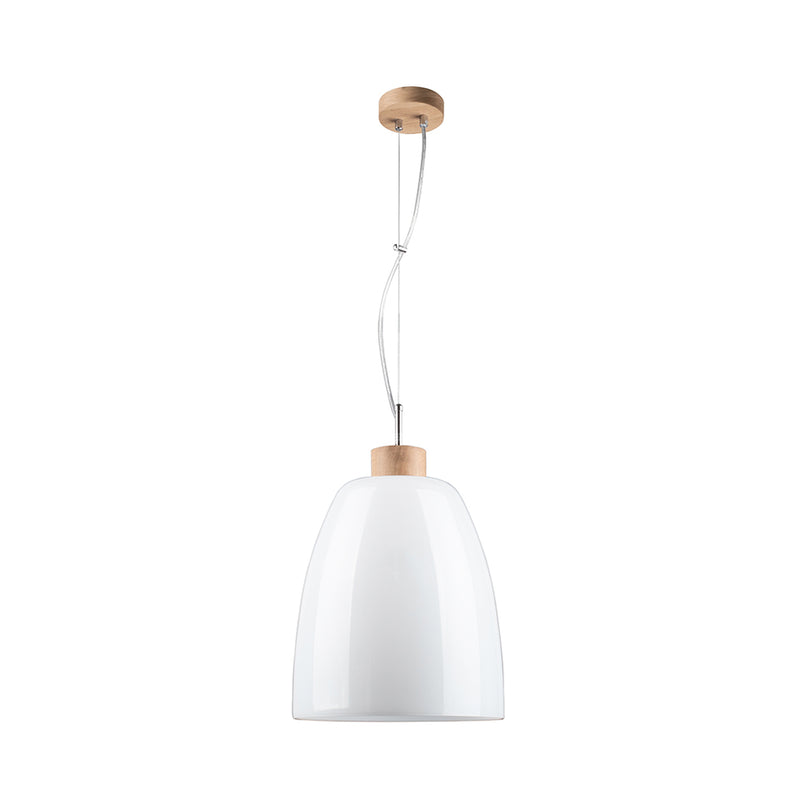 Campana Pendant Lamp 1xE27 Max.60W Oiled Oak/Transparent/White