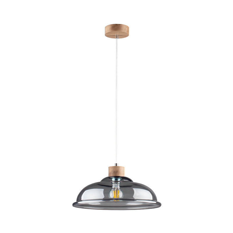 Molde Pendant Lamp 1xE27 Max.60W Oiled Oak/Transparent/Smoked Glass