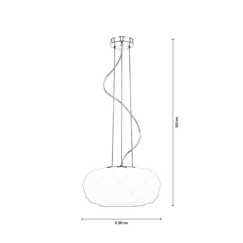 Terra Pendant Lamp 1xE27 Max.60W Chrome/Transparent/White