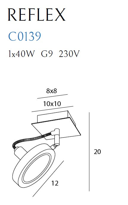 Maxlight Reflex 1L ceiling spotlight G9, white