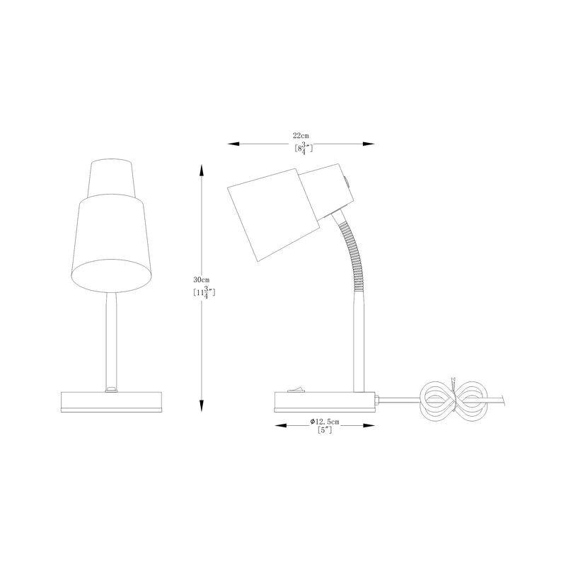 Desk lamp Zumaline LAMPA BIURKOWA 1 x E27 40W metal black/grey/white