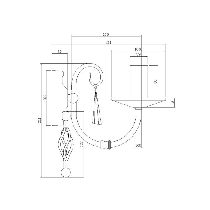 Elstead Lighting Aegean 1L wall sconce lamp E14 brass