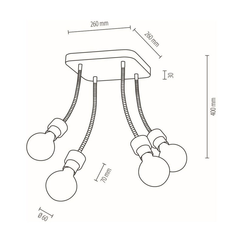 Britop Lighting Allumer Lámpara de techo 4L E27, An. 26cm