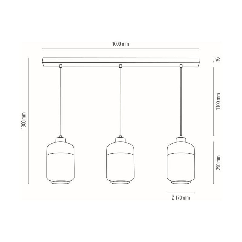 Amaretto Pendant 3xE27 Max.60W Black/Transparent PVC/Black/Transparent