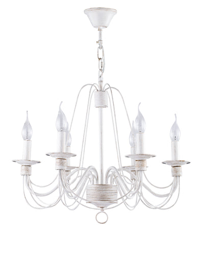 Maytoni Velia 6L chandelier, white E14 D 57cm