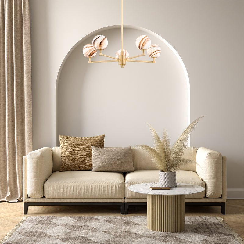 Argon Aruba 5L chandelier E14 H 74cm