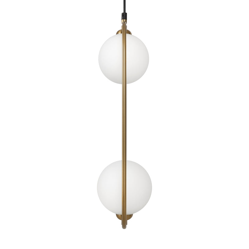 Maytoni Ring 2L pendant lamp, brass G9 D 12cm