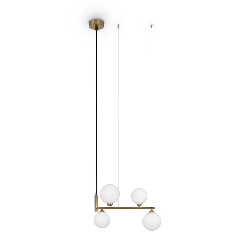 Maytoni Ring 4L pendant lamp, brass G9 D 40cm