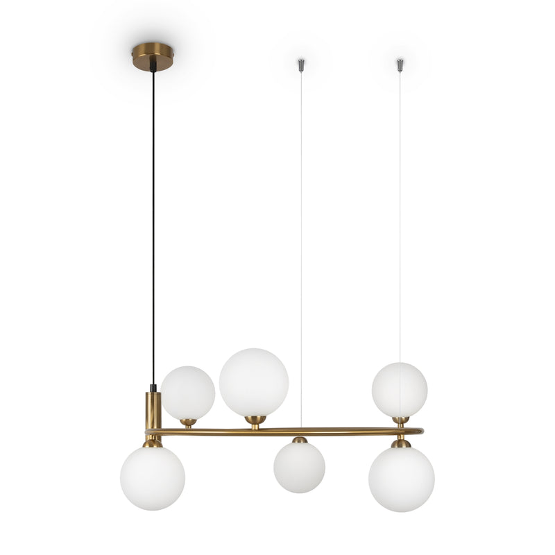 Maytoni Ring 6L pendant lamp, brass G9 D 58cm