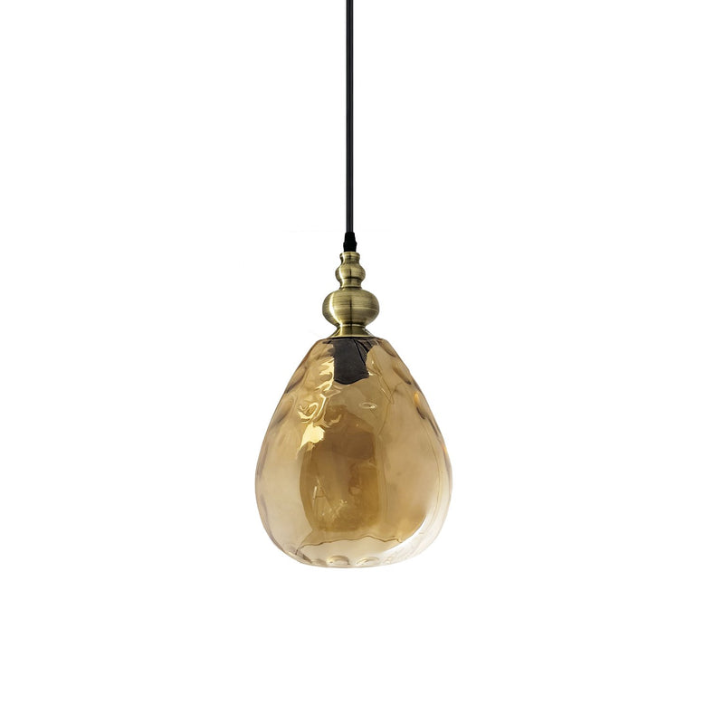 Pendant lamp Ineslam glass E27 amber/transparent