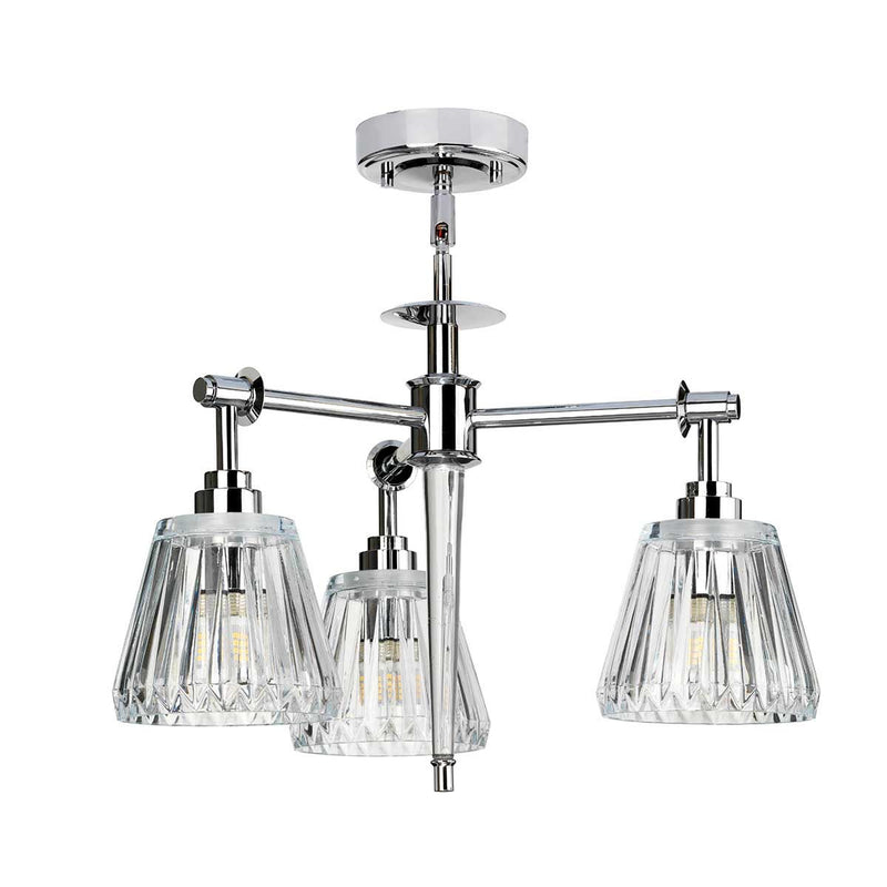 Elstead Lighting Agatha 3L chandelier chrome G9, D 47cm