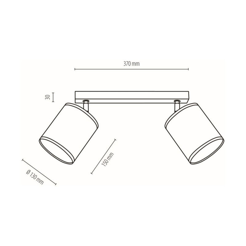 Boho Ceiling Lamp 2xE27 Max.25W Oiled Oak/Beige