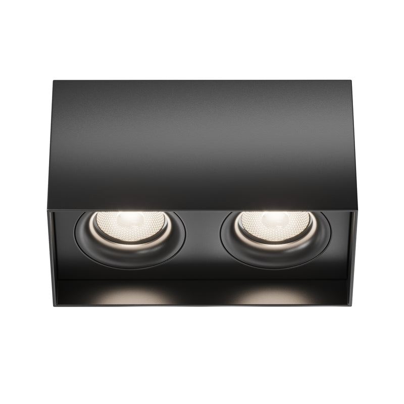 Maytoni Slim 2L ceiling spotlight, black GU10 H 11.5cm