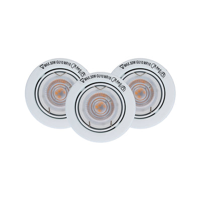 CALI Downlight Set incl.3xGU10 5W 345lm 2700K White, 5 years warranty