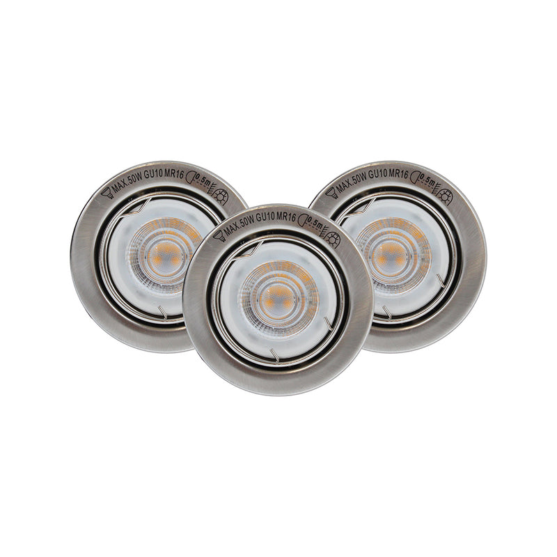 CALI Downlight Set incl.3xGU10 5W 345lm 2700K Satin, 5 years warranty