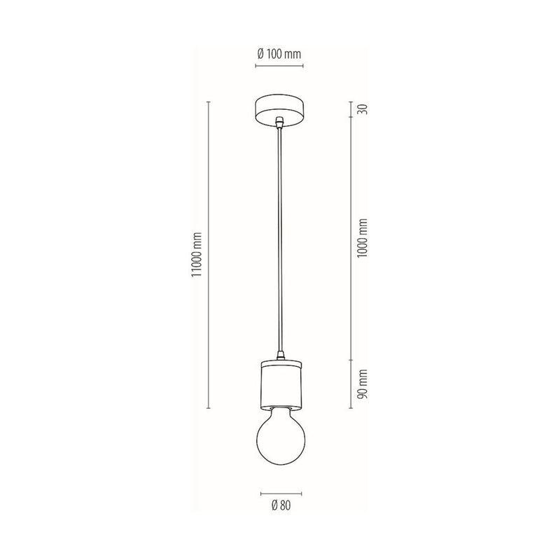 Cesar Pendant 1xE27 Max.60W Oiled Oak/Black/Gray