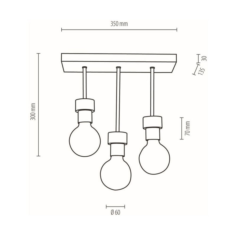 Britop Lighting Chandelle 3L lineær ophængt loftslampe E27 B 35cm