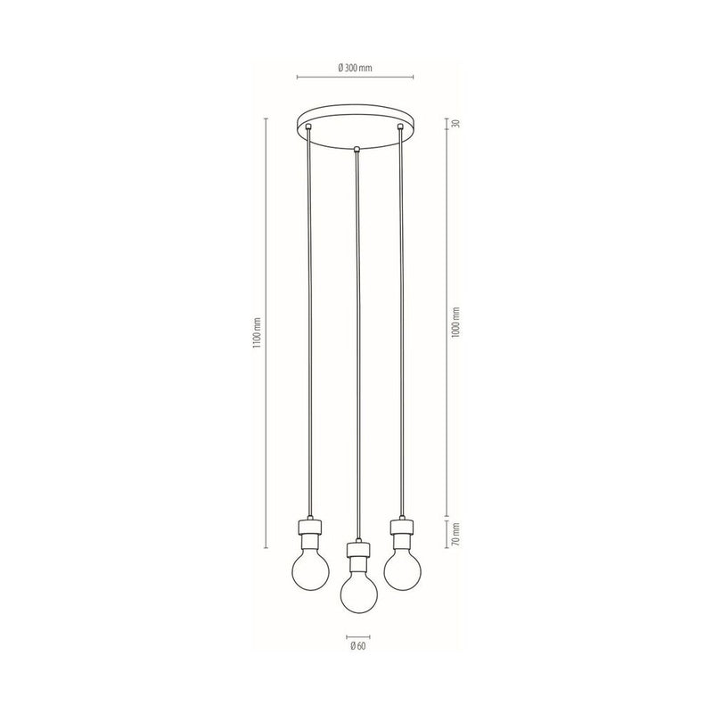 Lampada a sospensione Britop Lighting Clarte 3L E27, nera