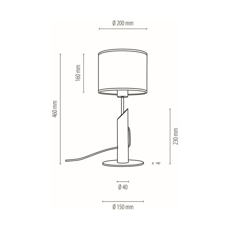 Colette Grey Table Lamp 1xE27 Max.40W Black/Gray Stained Pine//Black/Gray