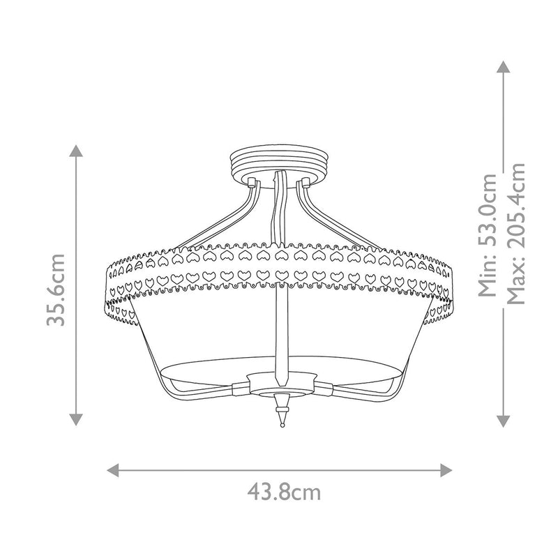 Elstead Lighting Crown 3L ceiling lamp steel E27, D 43cm