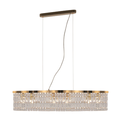 Maytoni Dune 6L linear suspension ceiling lamp, gold E14 H 138cm