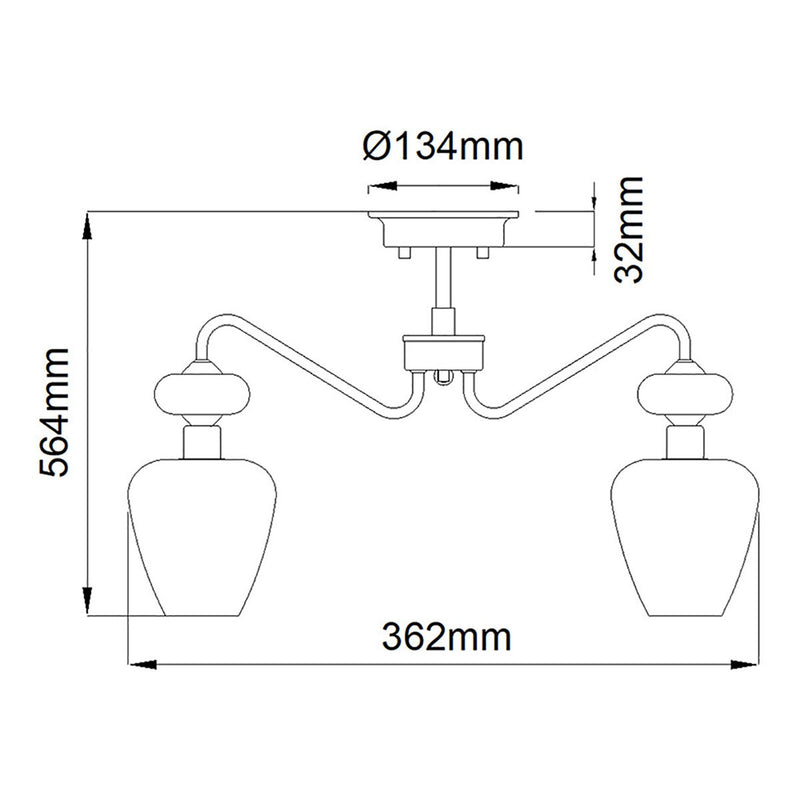 Indbygget Elstead Lighting (DL-ARMAND-SF3-AB) Armand stål, klart glas E14 3 pærer