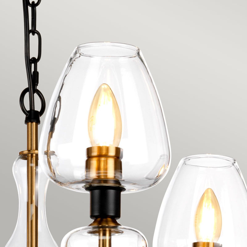 Pendel Elstead Lighting (DL-ARMAND3-AB) Armand stål, klart glas E14 3 pærer