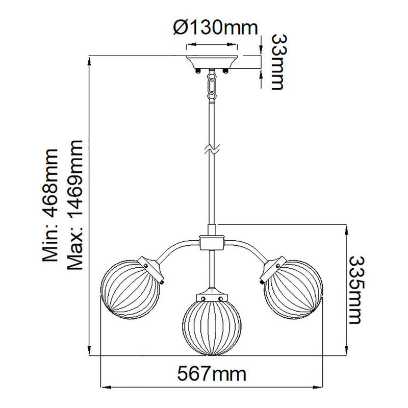 Lampada a sospensione Elstead Lighting (DL-COSMOS5) Cosmos acciaio, vetro rigato trasparente E14 5 lampadine