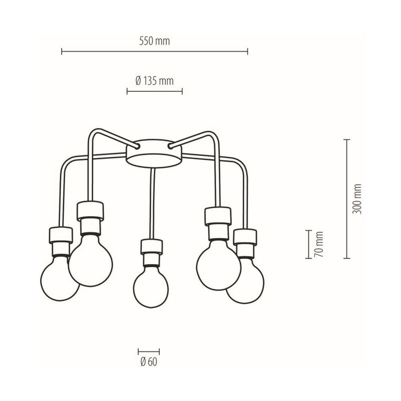 Britop Lighting Eclat 5L kroonluchter geolied eiken E 27, D 55cm