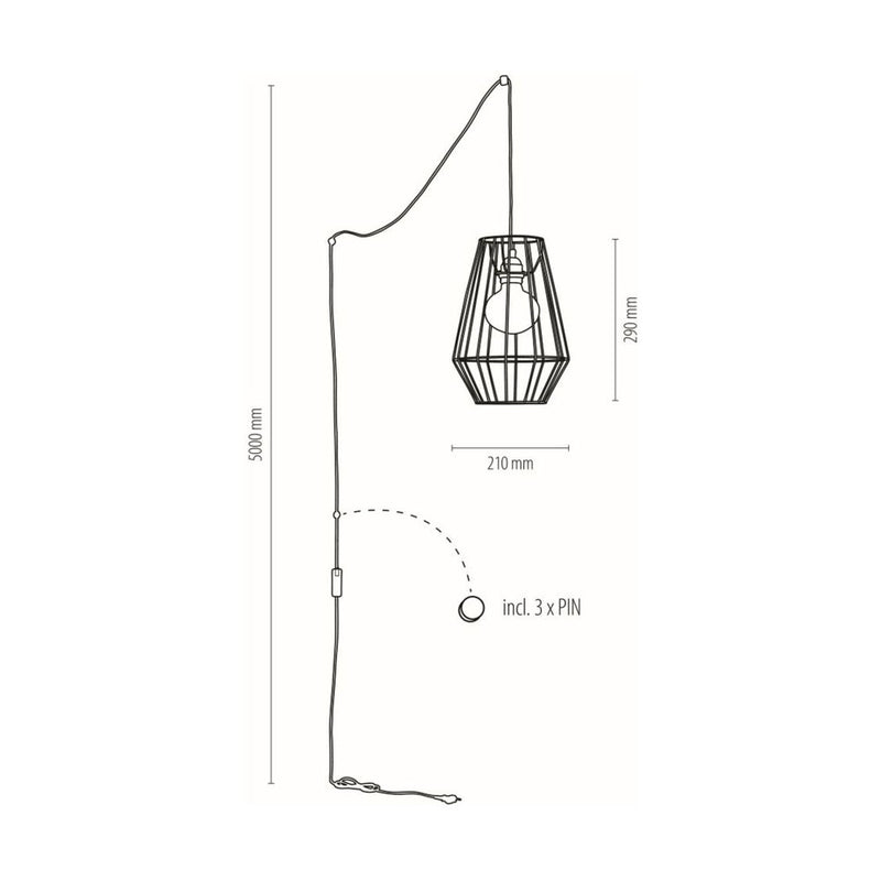 Endorfina Pendant Lamp 1xE27 Max.60W Black/Black